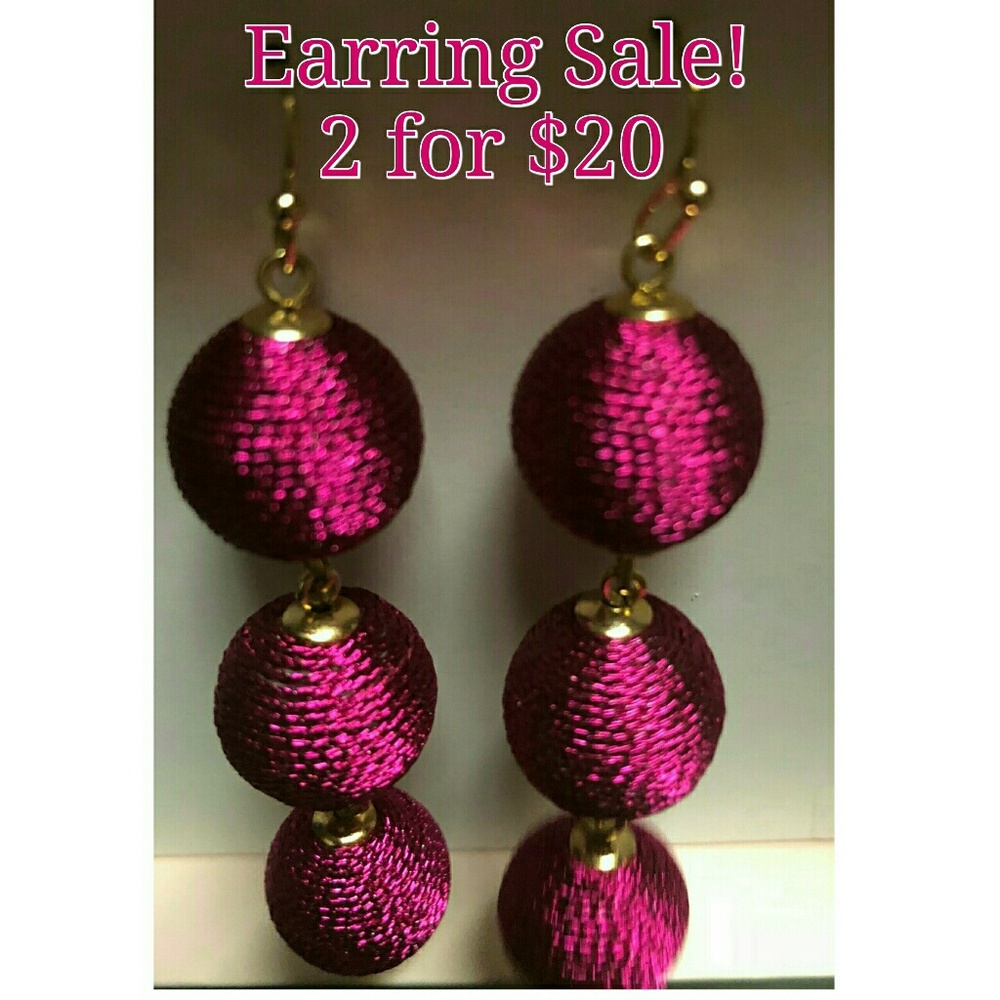 🚨2 for $20🚨 Burgundy Bon Bon Earrings
